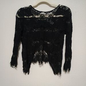 Elegant Black Lace Crop Top